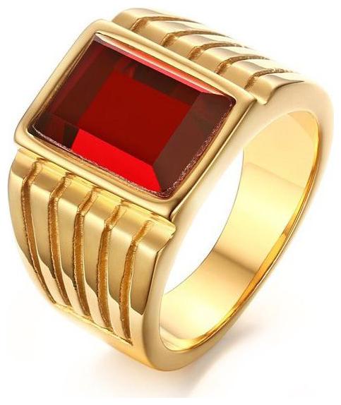 

Gold Plated Red Stone Ring