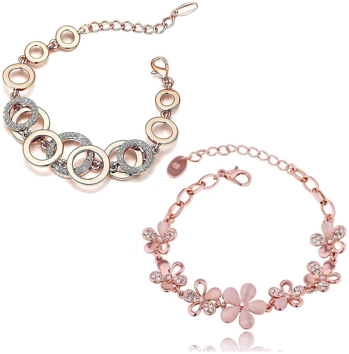 

Gold Plated Charm Bracelet for Women (Rose Gold)