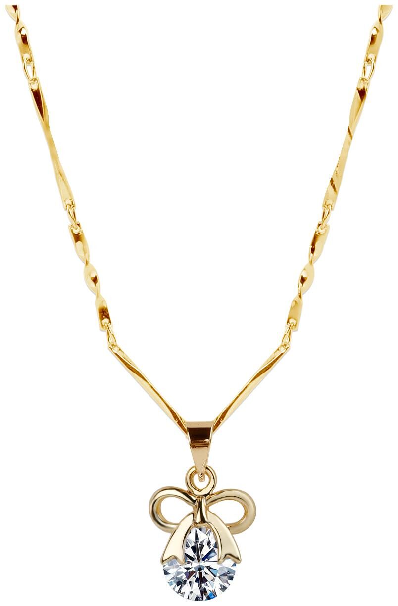 

Gold Plated chain With Bow Shape Pendant For Women gold rings gold ring designs for women in india