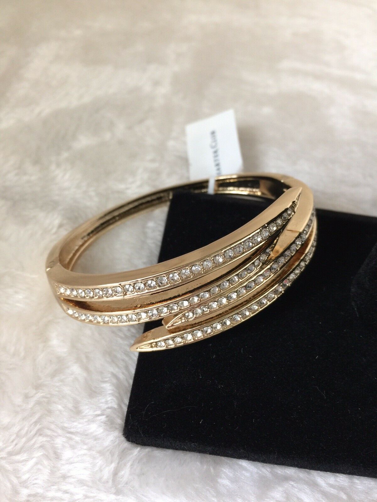 

Gold Tone Bangle Bracelet with Rhinestones by Charter Club - NEW
