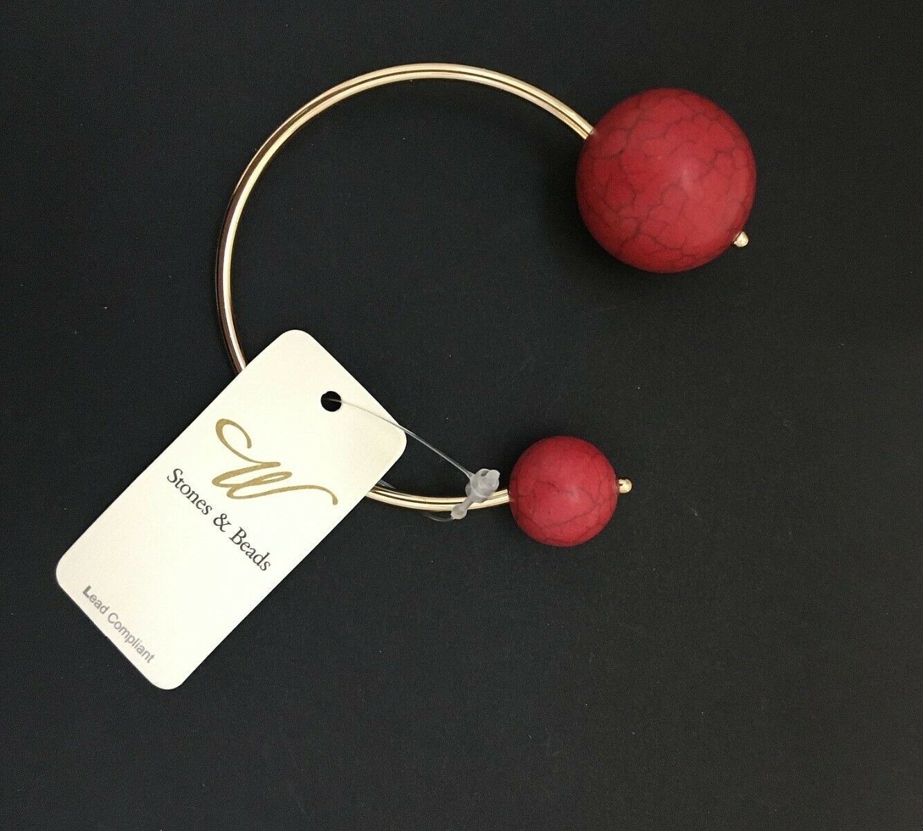 

Gold Tone Coral Ball Open Cuff Bracelet Bangle Z06-10 2