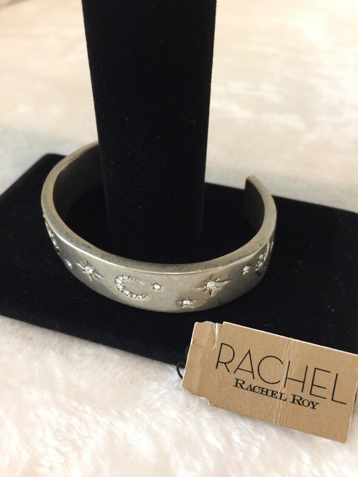 

Gold Tone Cuff Bracelet with Moons and Stars - NEW