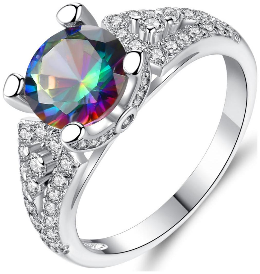 

Gorgeous Elegant Multicolor Zircon Ring for Women Girls