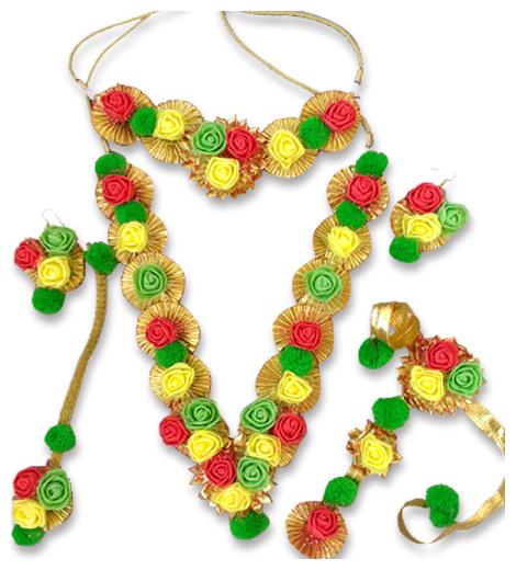 

Gota Flower Jewellery Necklace Set
