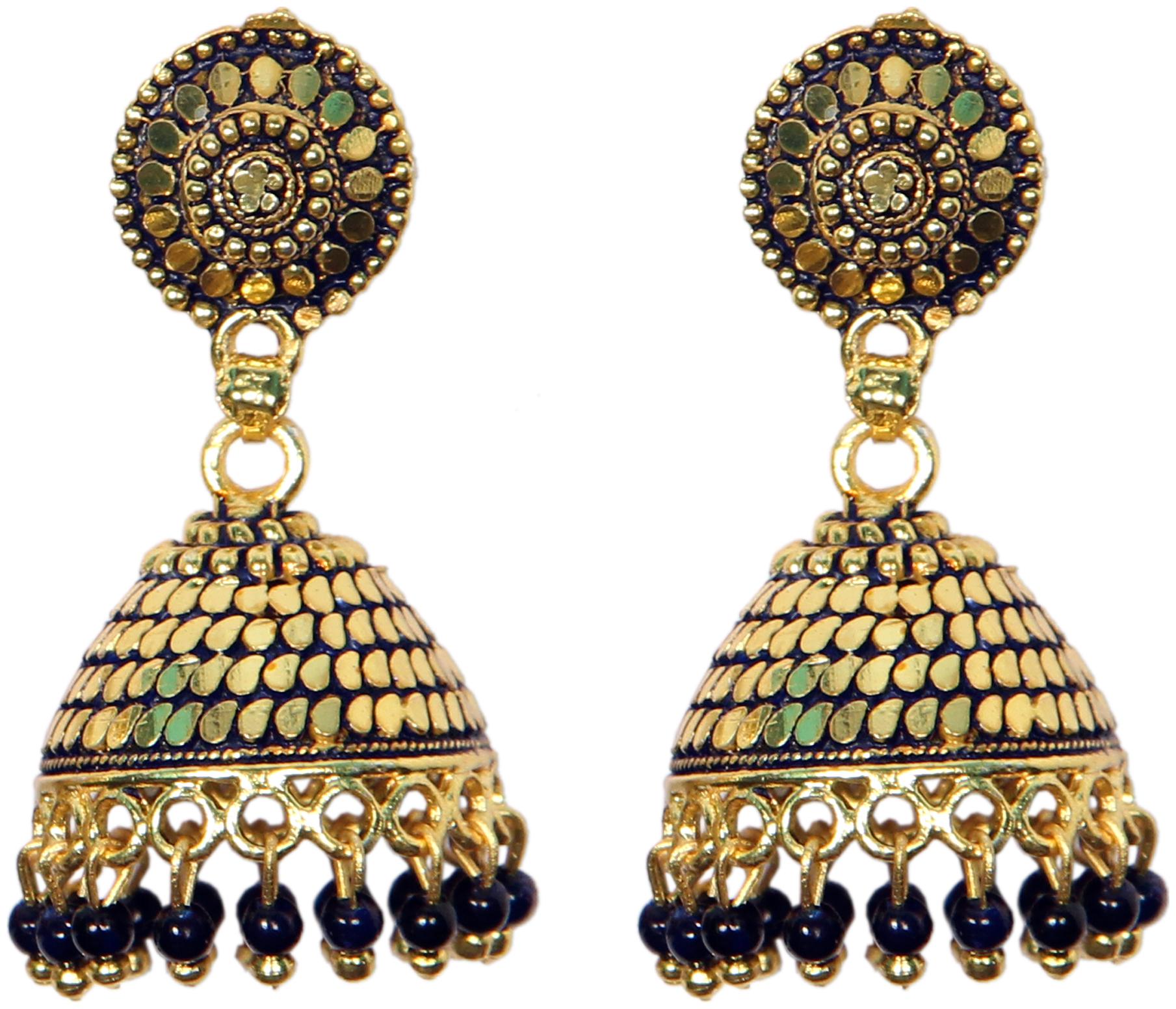 

GRD Enterprises Stylish Traditional Jhumki Earrings with black pearl