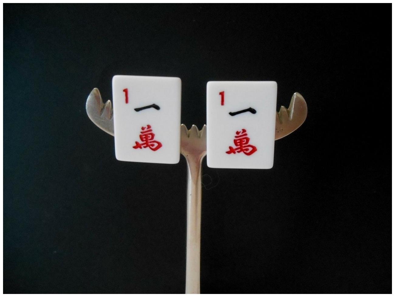 

Hand Crafted by Me Lgtwght Mah Jongg Tiles Pierced Earrings w Gold Plate Posts