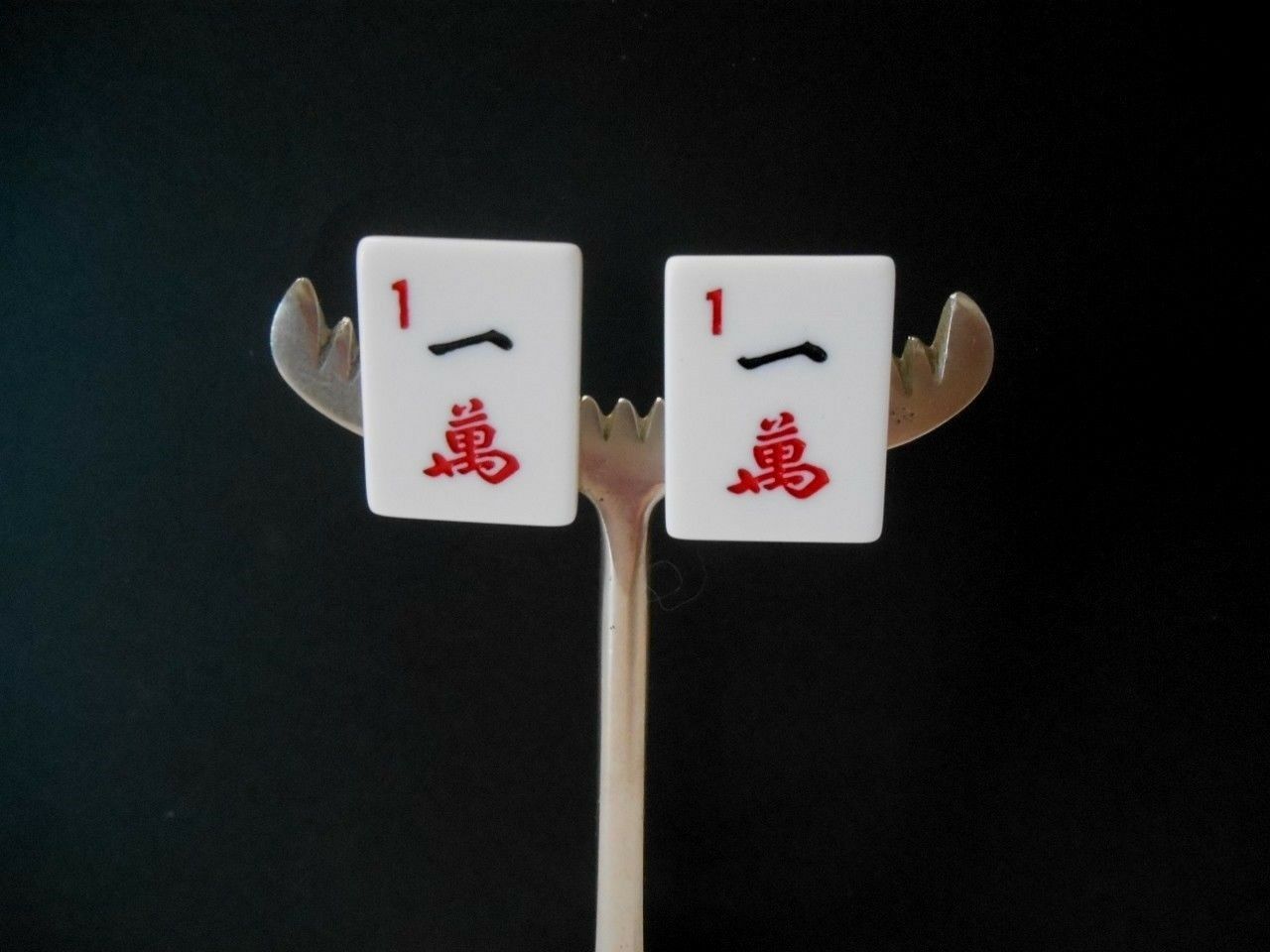 

Hand Crafted by Me Lgtwght Mah Jongg Tiles Pierced Earrings w Gold Plate Posts