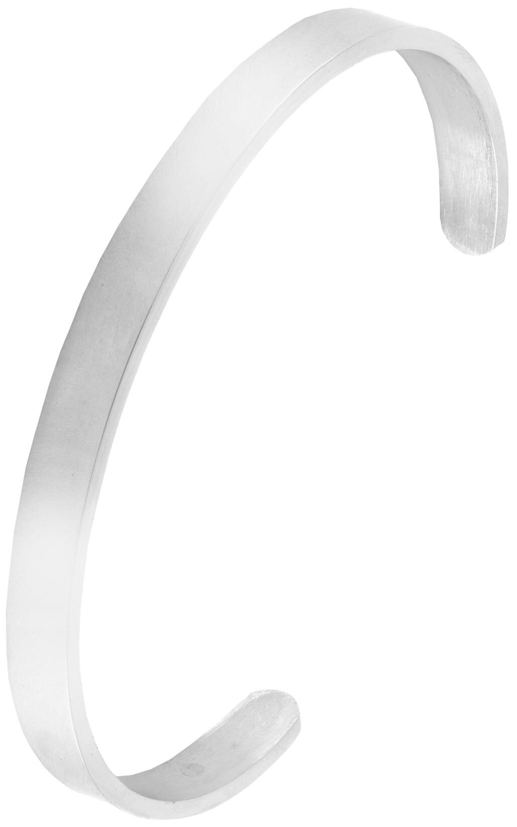 

Handcuff Glossy Silver Plated 316L Surgical Stainless Steel Cuff Kada Bangle Bracelet For Men