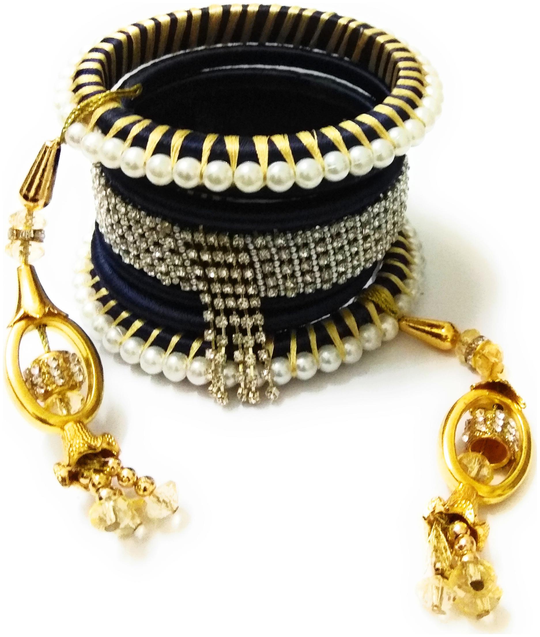 

Handmade silk thread bangle set