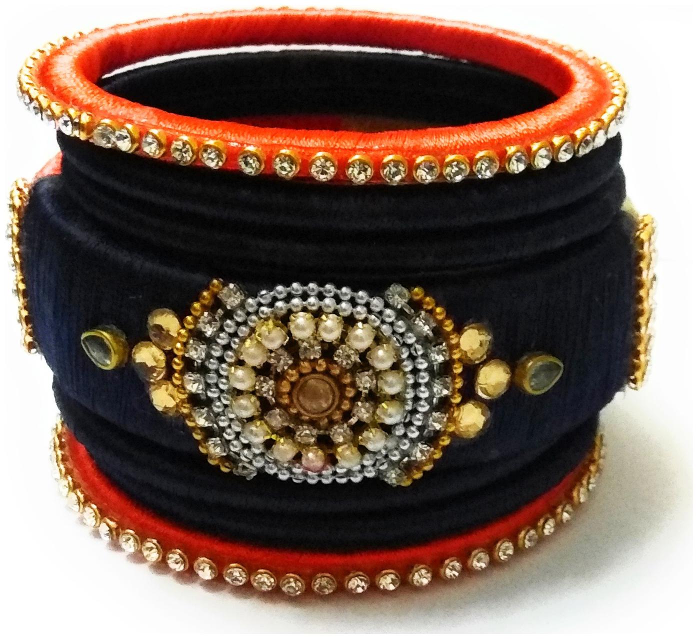 

Handmade Silk Thread Girls Bangle set