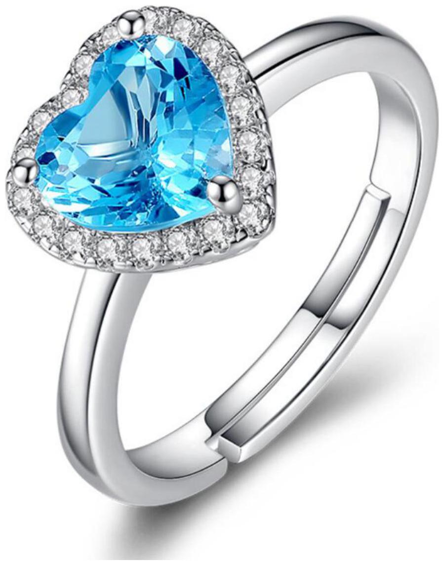 

Heart Of Titan Exclusive Sea Blue Adjustable Ring For Wmen Girls