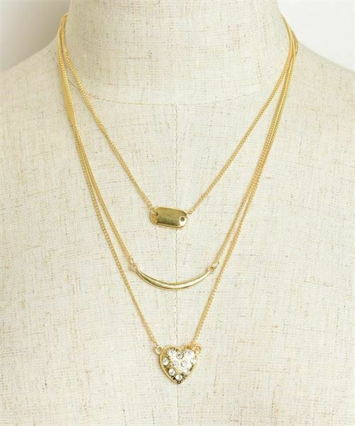 

Heart Shape Multi Stone Chain Necklace
