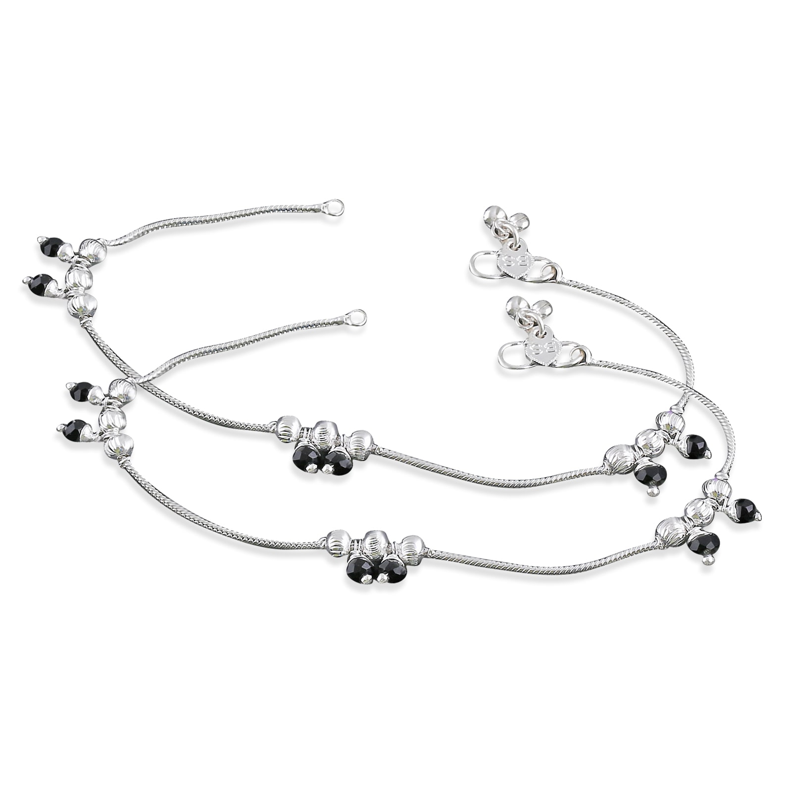 

Heer Collection Silver Plated Brass Anklet for Girls Women (HC1004)