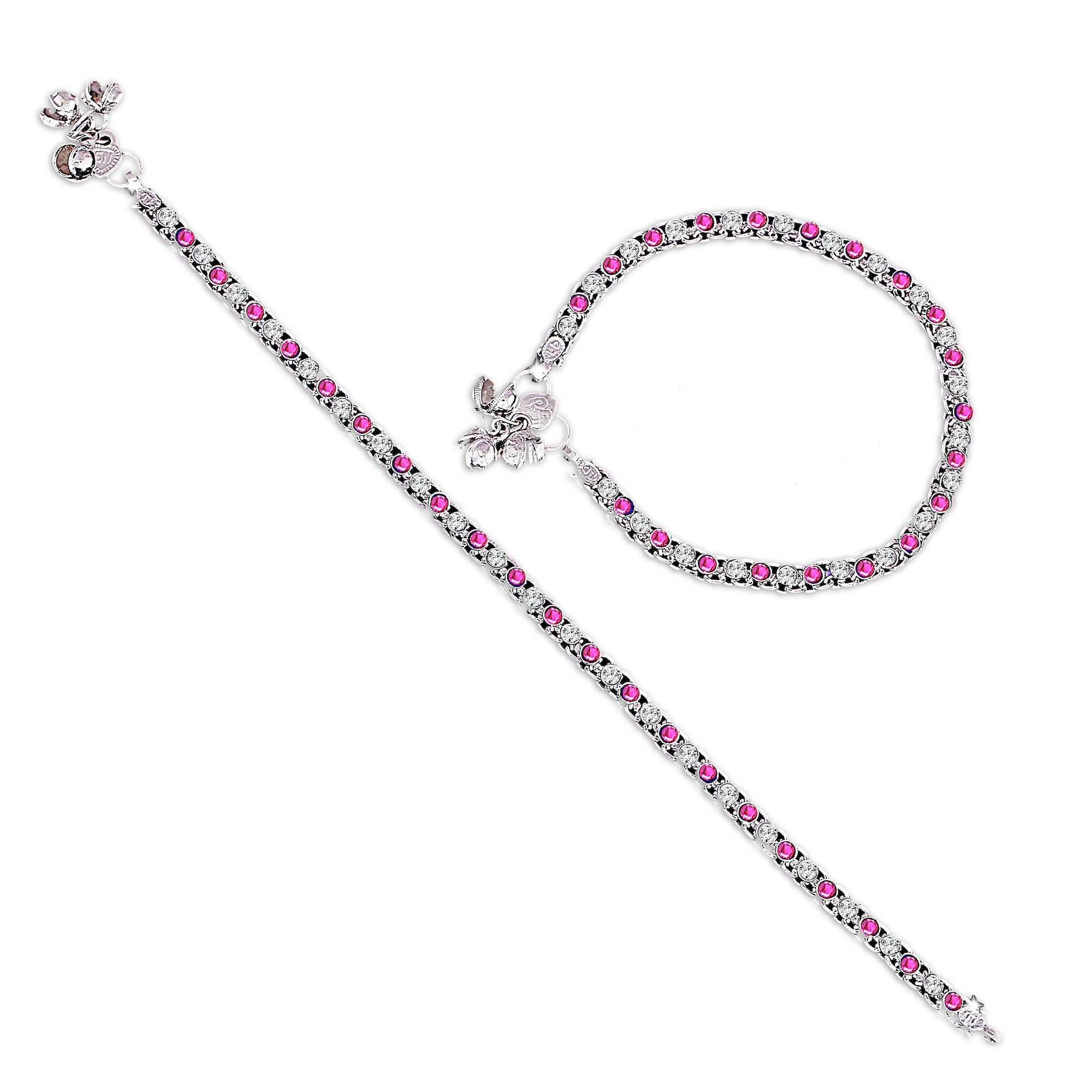 

Heer Collection Silver Plated Brass Anklet for Girls Women (HC2013)