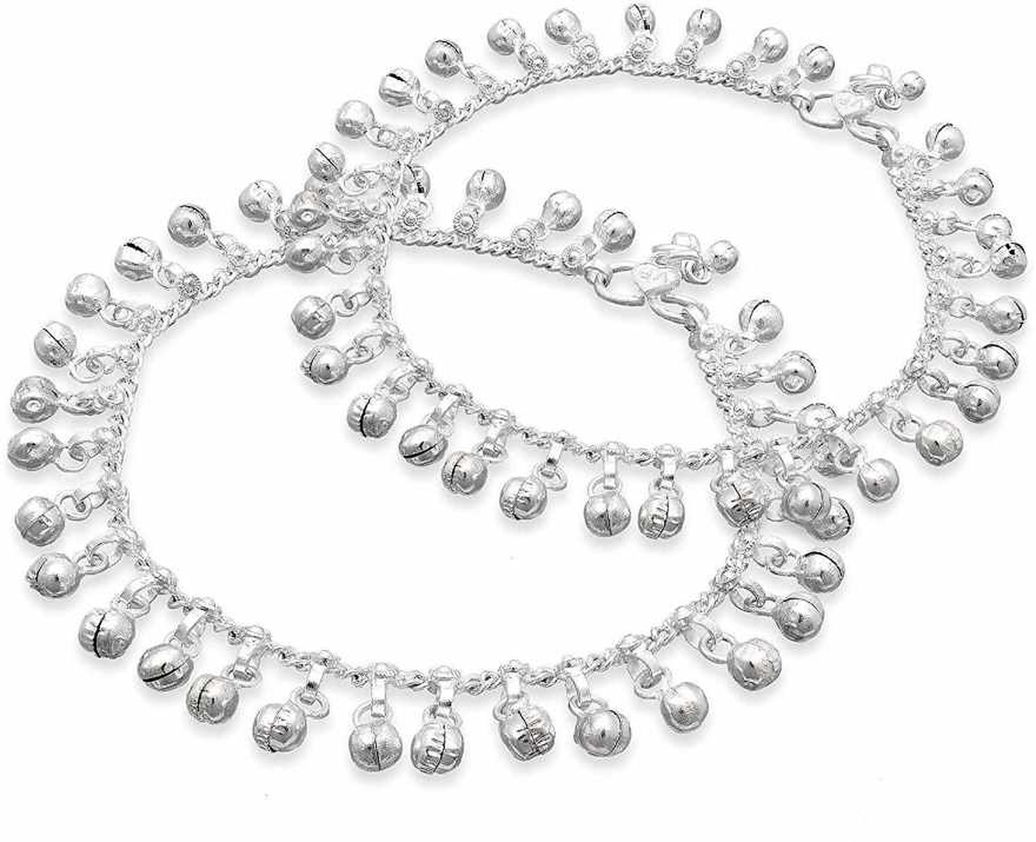 

Heer Collection Silver Plated Brass Anklet for Girls Women (HC2019)