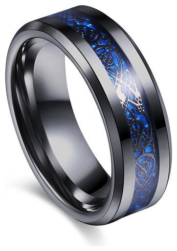 

Heer Collection Black Blue Base SS Finger Ring Size 18 For Men (1 Pcs)