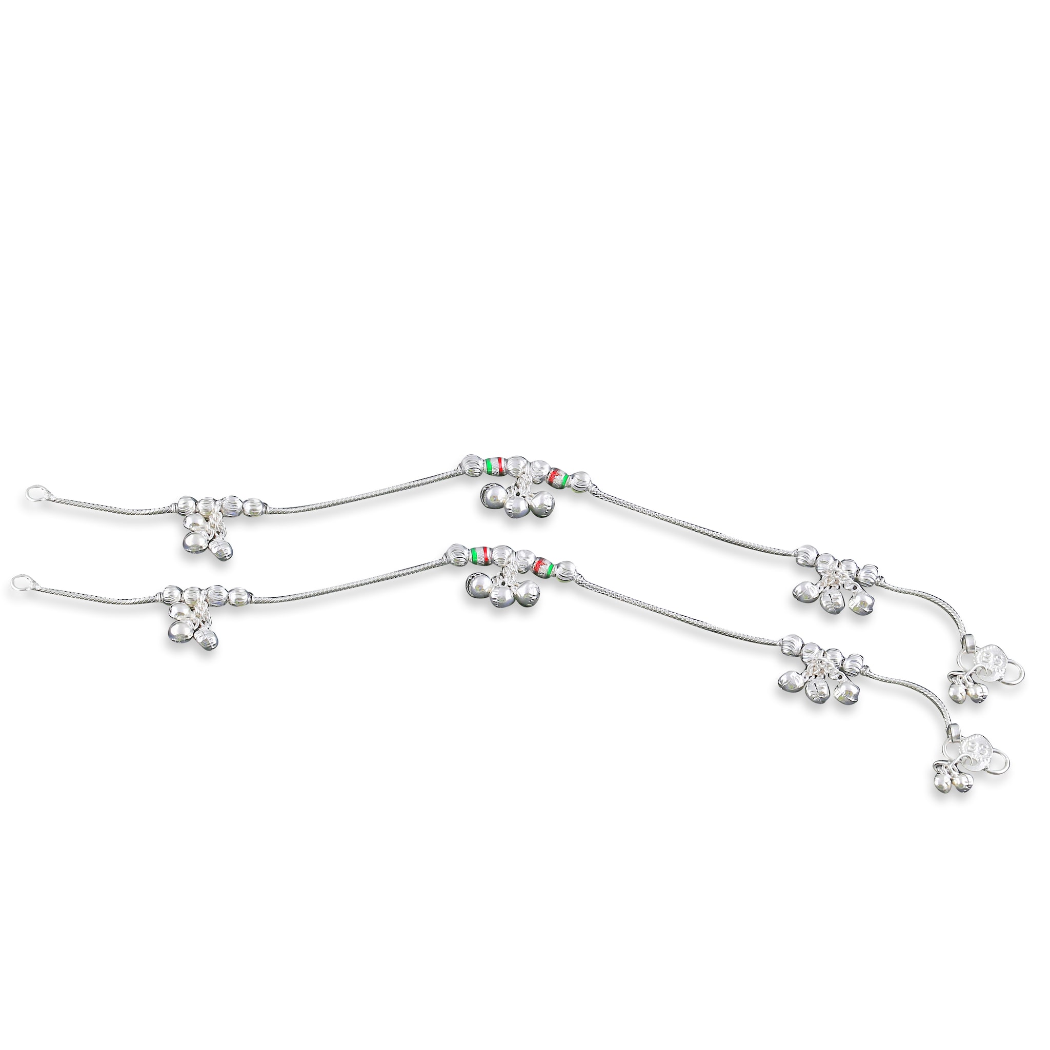

Heer Collection Silver Plated Brass Anklet for Girls Women (HC1008)