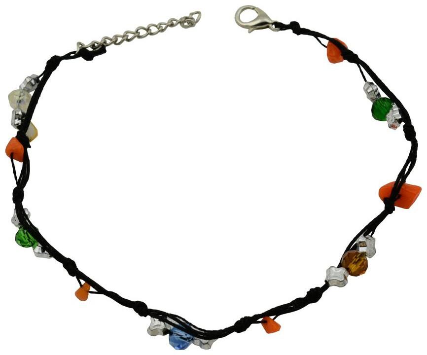 

High Trendz Exclusive Black Thread With Multi Coloured Beads Single Anklet For Women and Girls