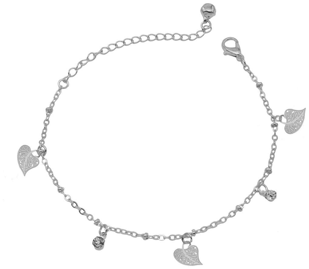 

High Trendz Trendy Light Weight Silver Plated Anklet With Hanging Leaf For Women And Girls