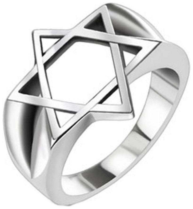 

Hollow Star of David Wide Cast Ring Stainless Steel Band Ring R656