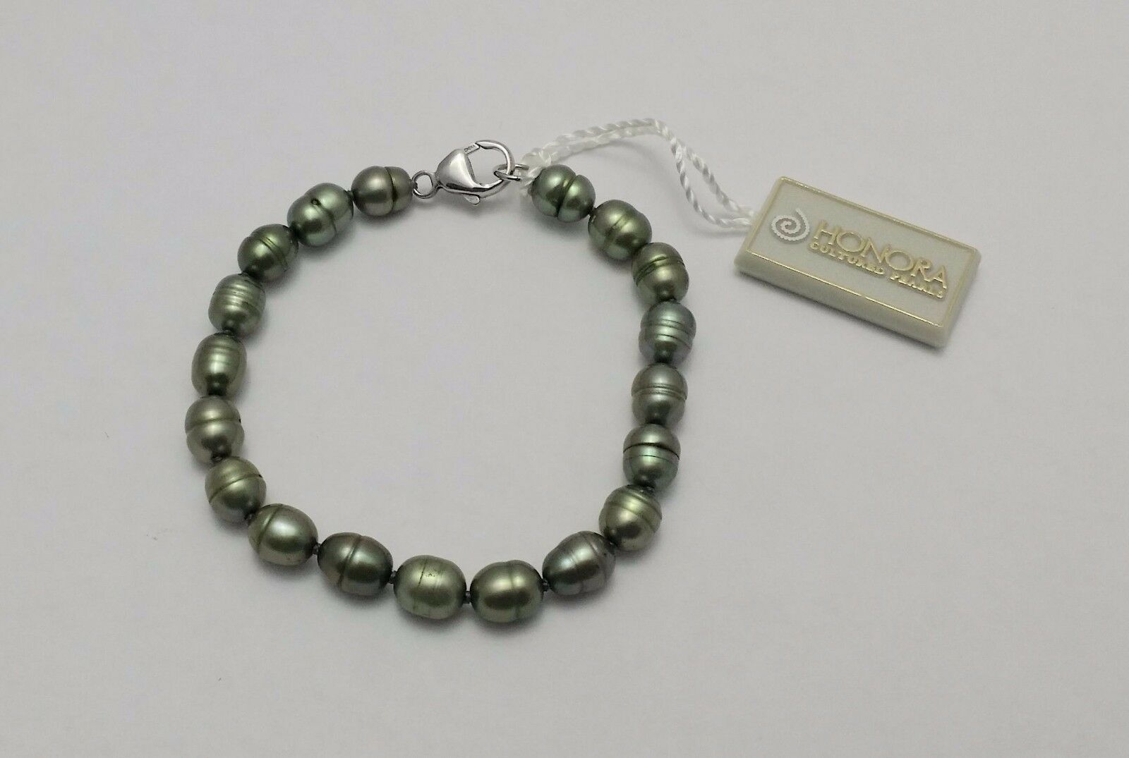 

Honora Freshwater Cultured Pearl Silver Bracelet Green Bridal Wedding