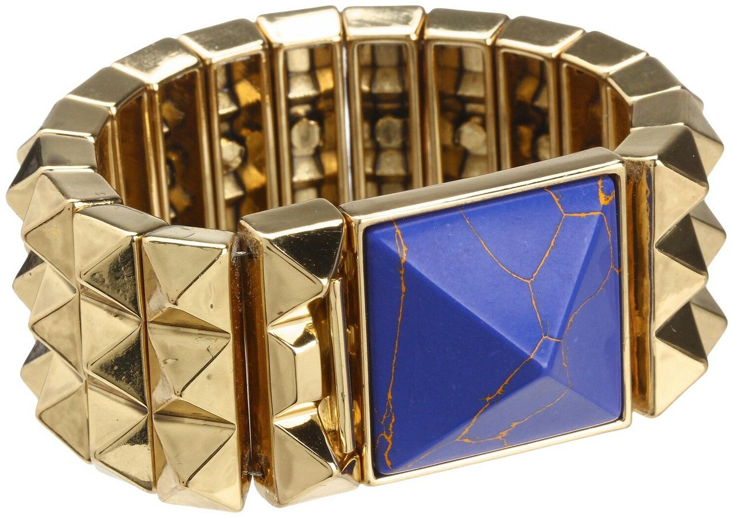 

House of Harlow 1960 Nicole Richie Pyramid Bracelet in Gold Lapis
