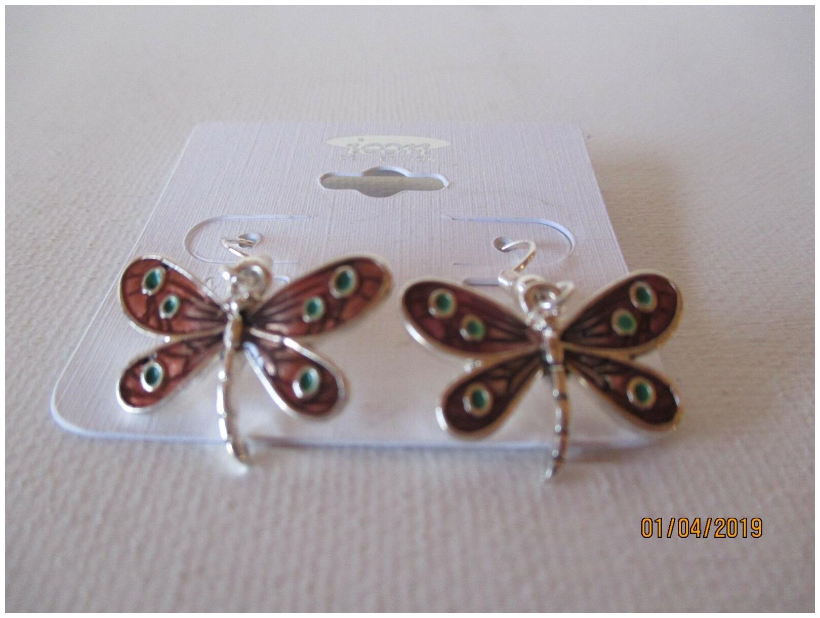 

ICON COLLECTION DRAGONFLY EARRINGS - NEW - DROP DANGLE - AE-1998 - FREE SHIPPING