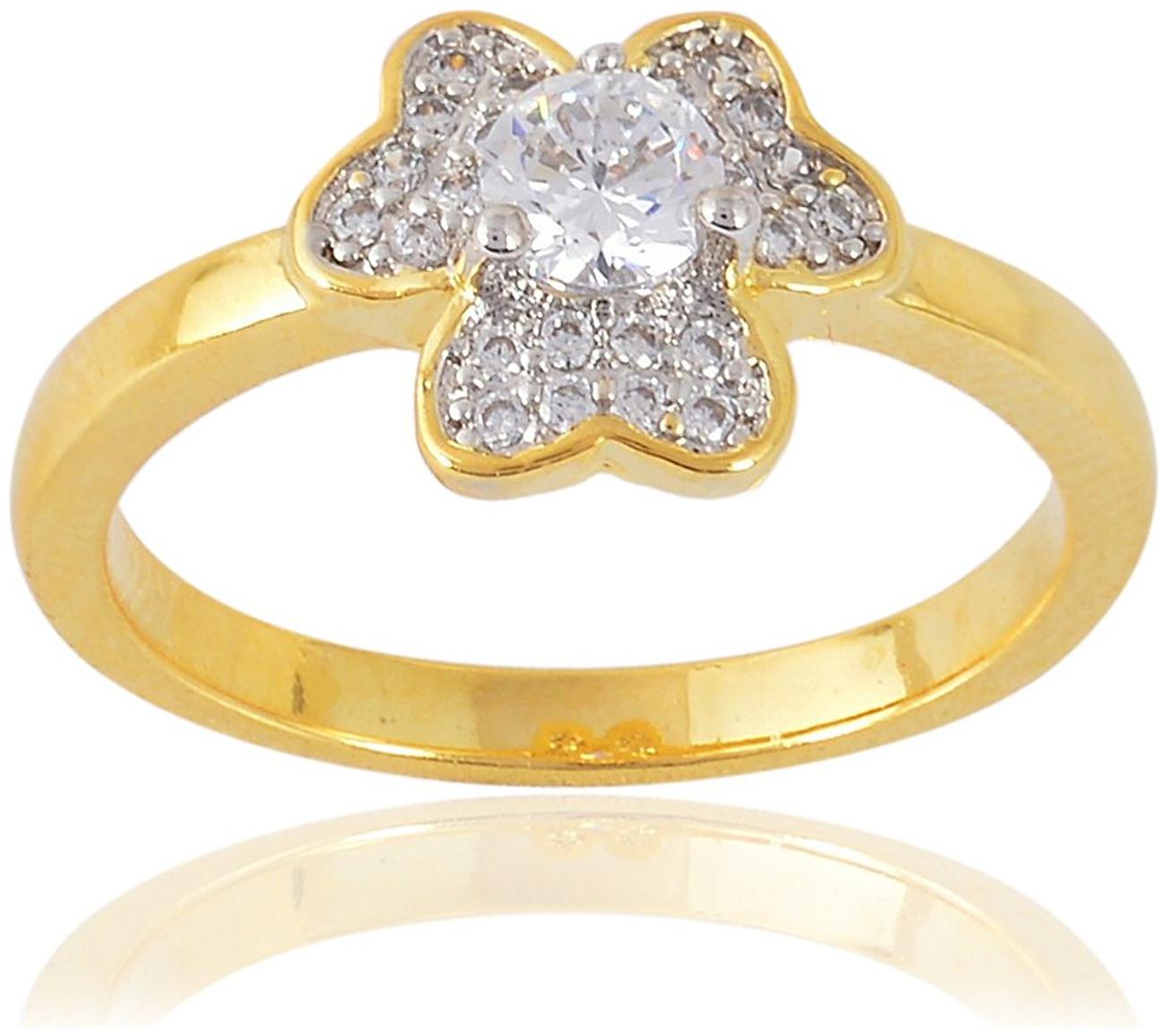 

Imittire Heart Designer Two Tone Plated Stylish Solitaire Ring for Women Girls