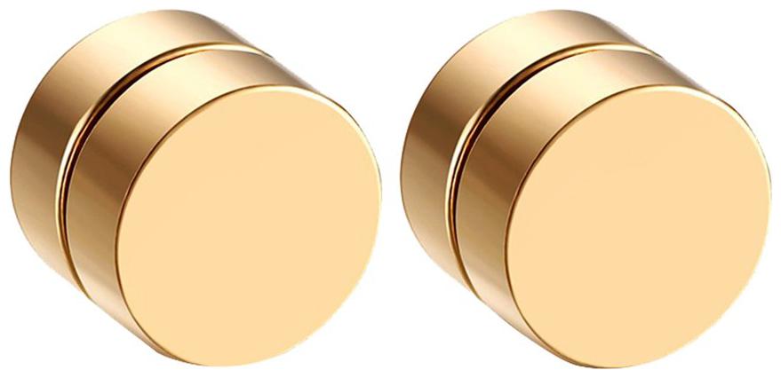 

Imported Mens Women Stainless Steel Round Magnetic Earrings Clip Stud Earring for Girls and Boys Fashion Jewellery Gold (6MM)