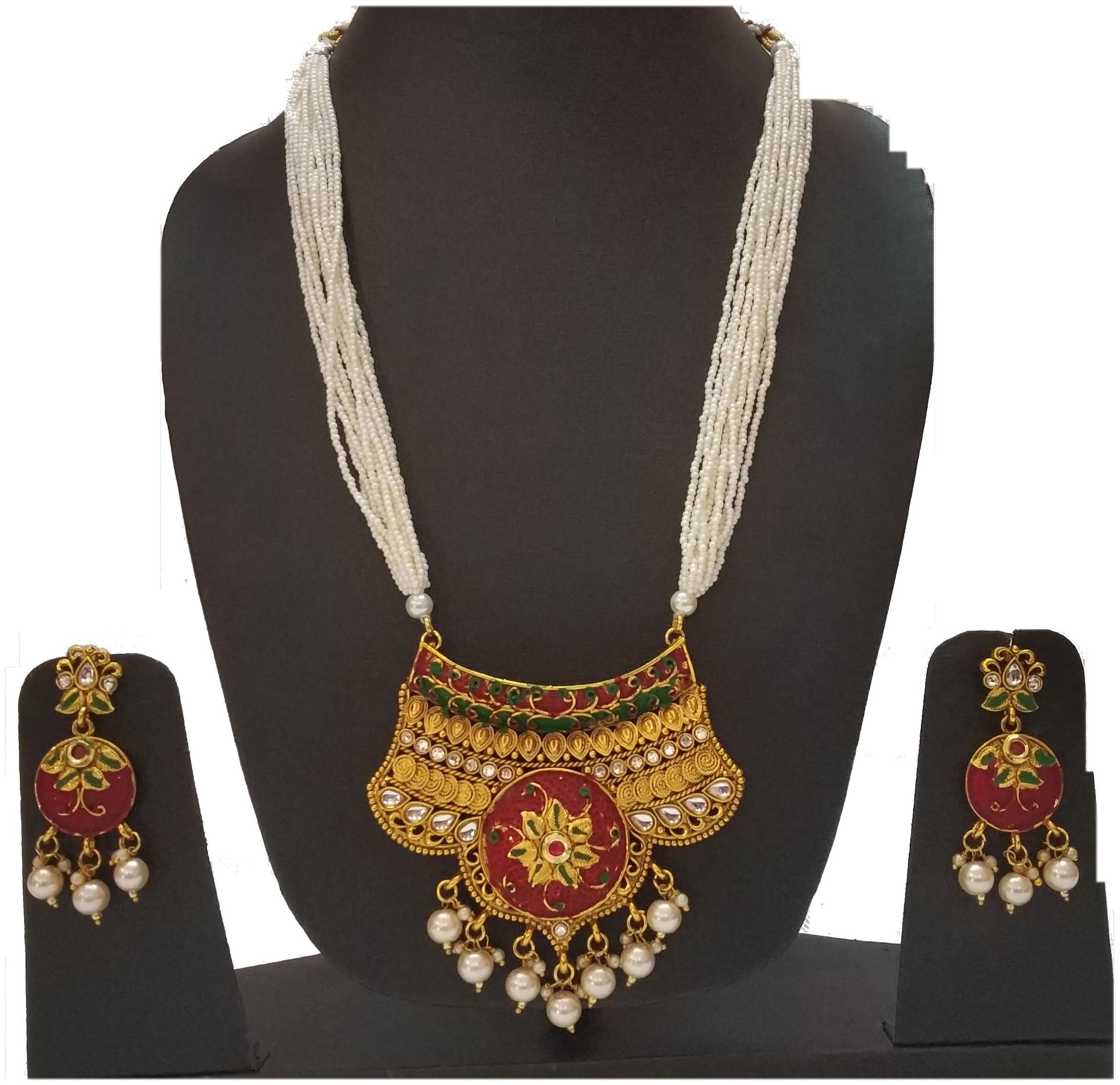 

Infinite Creations Party Wear Long Ranihaar With Long Earrings