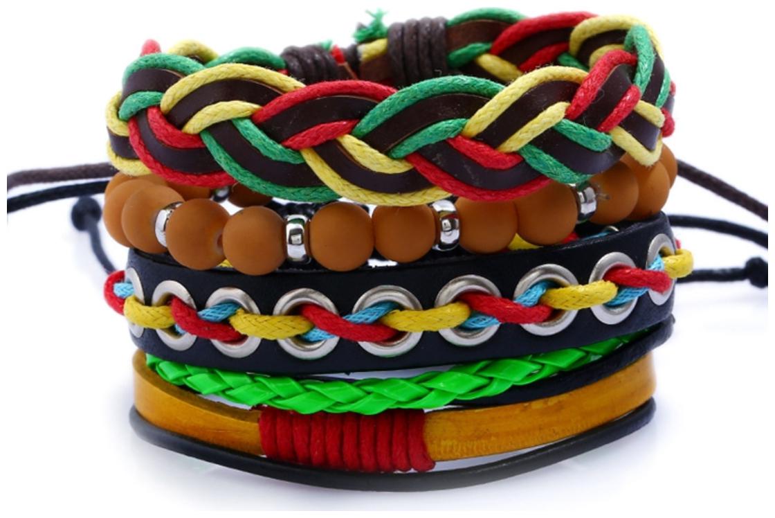 

(J171) European and American Fashion Personality DIY red Yellow Green Suit Bracelet