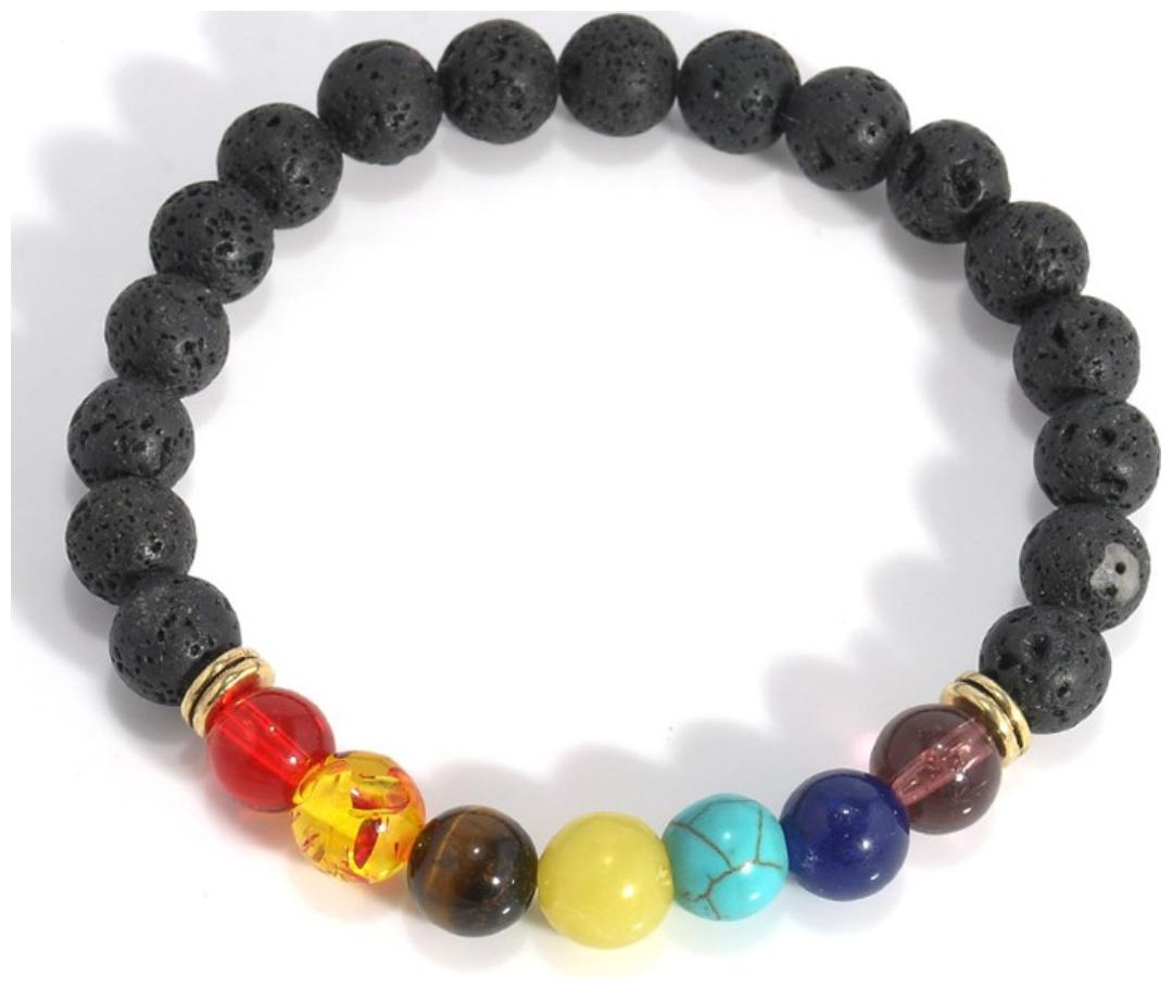 

(J217) Fashion for sure Colorful Natural Lava Volcanic Stone Bracelet