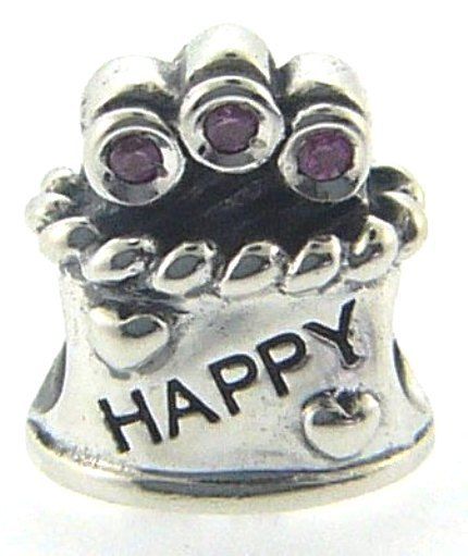 

JA-22 CHAMILIA STERLING SILVER HAPPY BIRTHDAY SWAROVSKI CAKE CHARM NEW