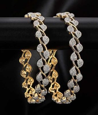 

JDX American Diamond Bangles Set for Women and Girls 2 4