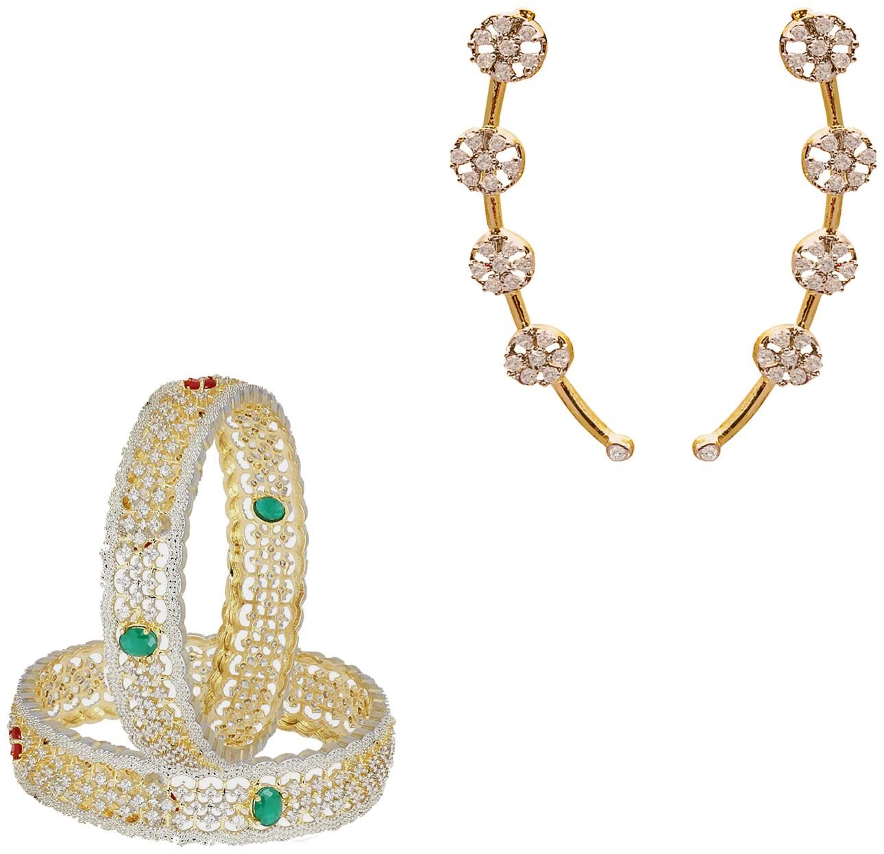 

JDX Gold Plated Bangle With Earring combo For Girl women