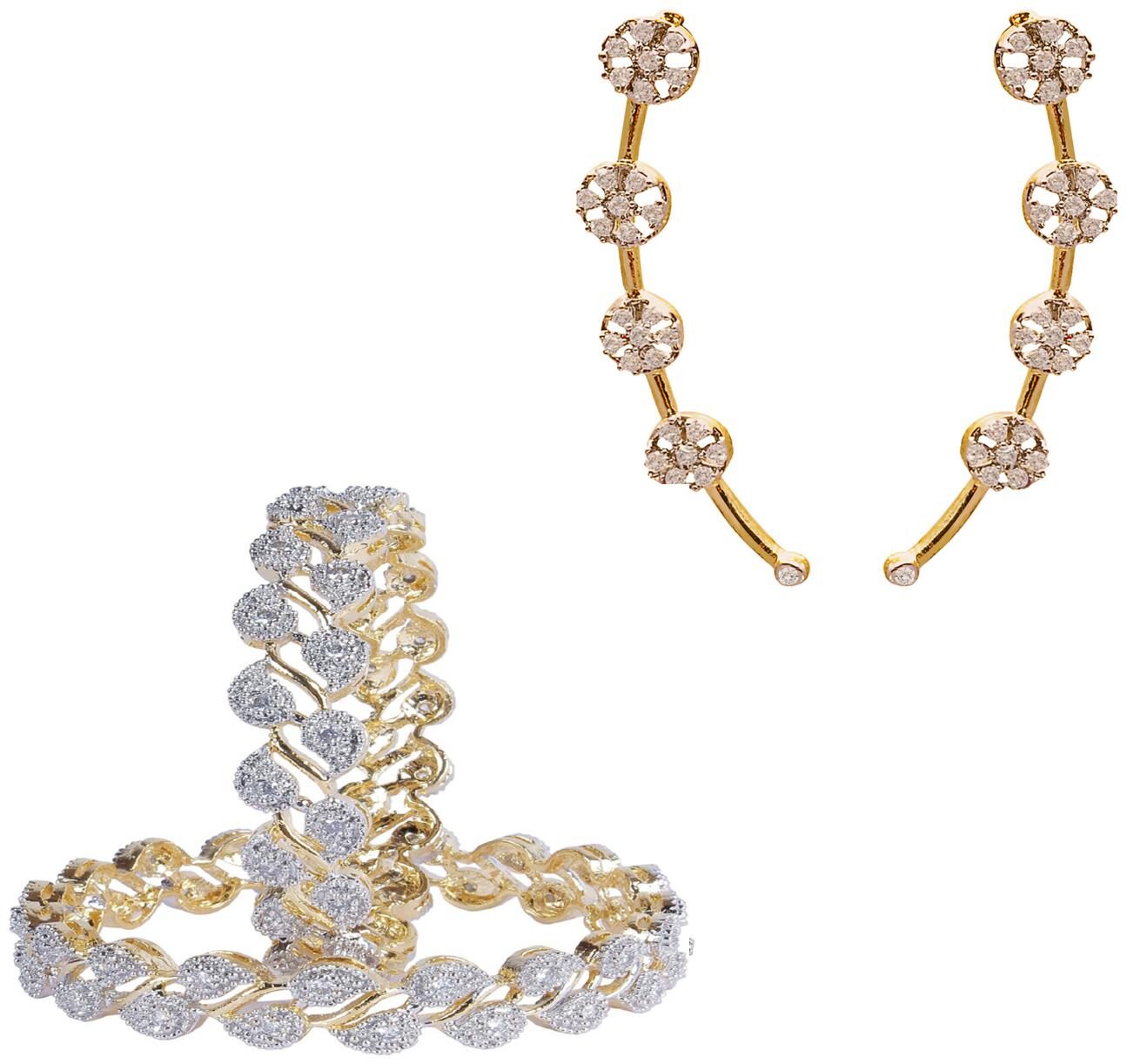 

JDX Gold Plated Bangle With Earring combo For Girl women