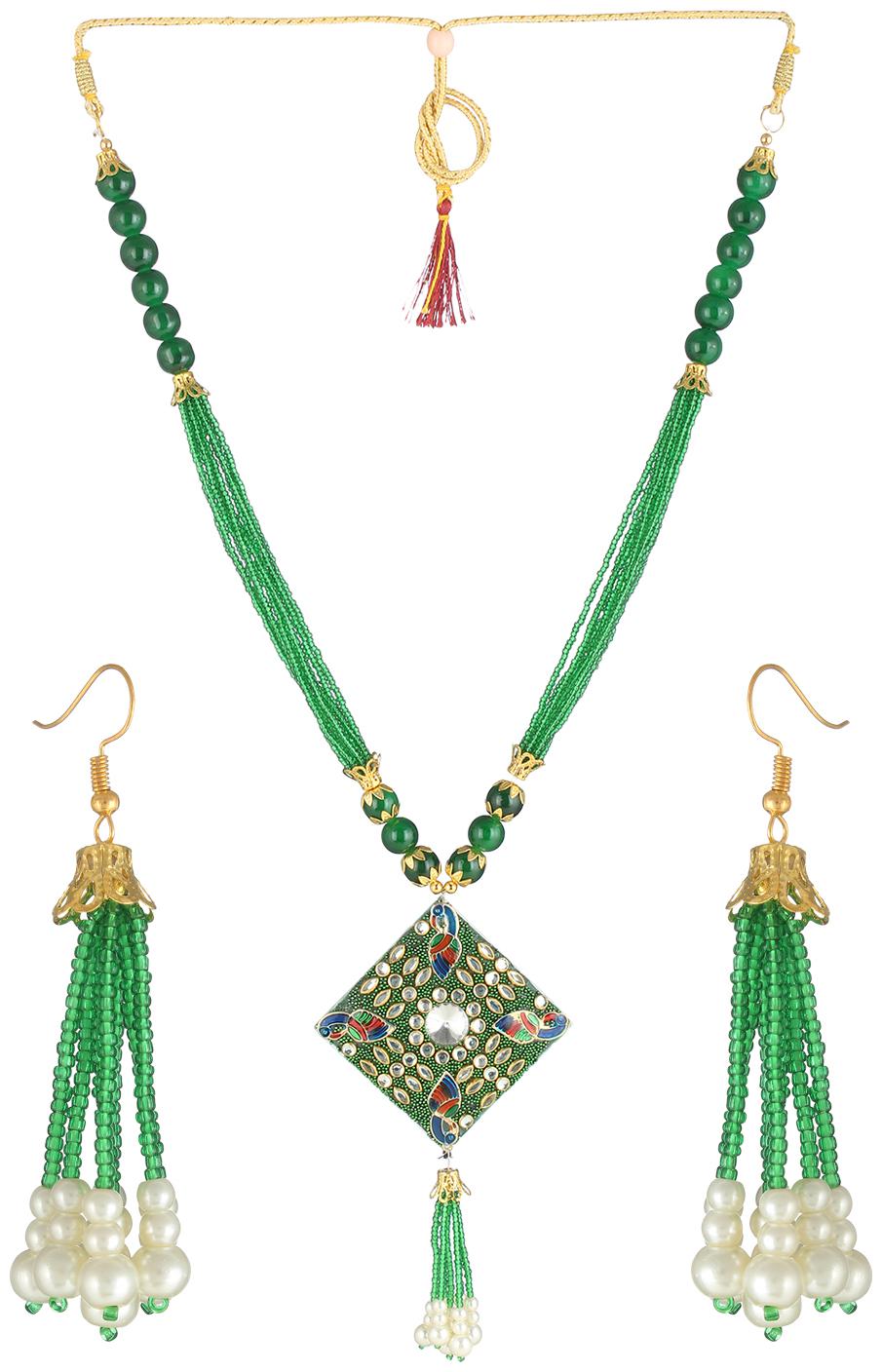 

JDX Gold Plated Fancy Stylish Partywear Necklace Set With Earring For Girl women