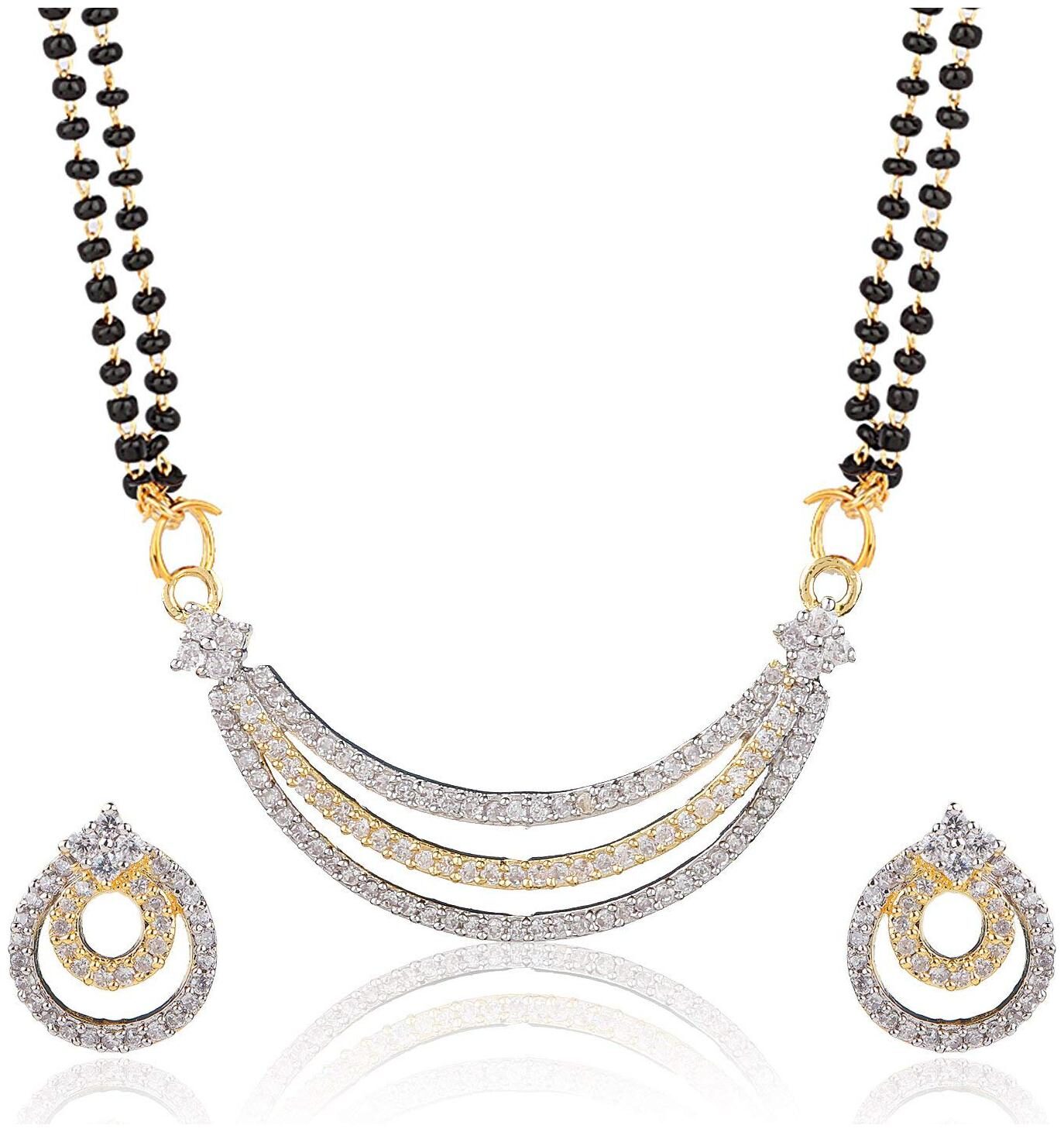 

JDX Gold Plated Beautiful Peacock Shape Mangalsutra With Earring for Girl Women