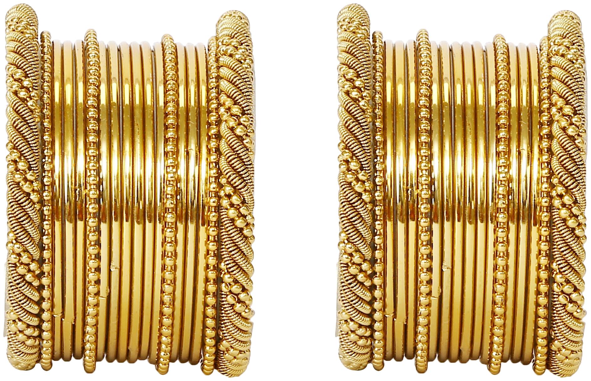 

JDX Gold Plated Traditional Fancy Bangle Set For Girl Womens