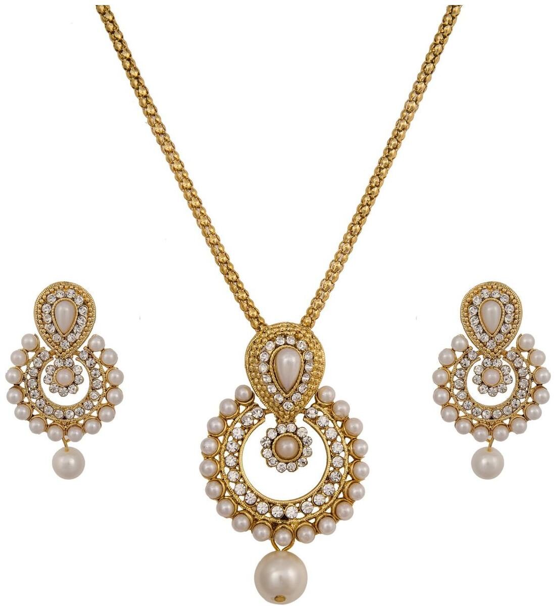 

JDX Gold Plated Necklace Pendant Set for Girls and Women