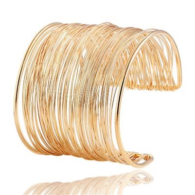 

JDX Gold Plated Metal Bracelet Cuff for Women and Girls Adjustable
