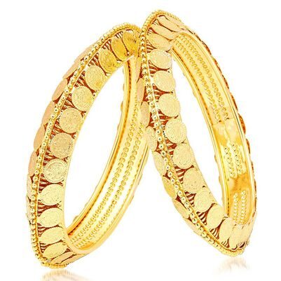 

JDX Gold Plated Laxmi Coin Bangles Set for Girls and Women