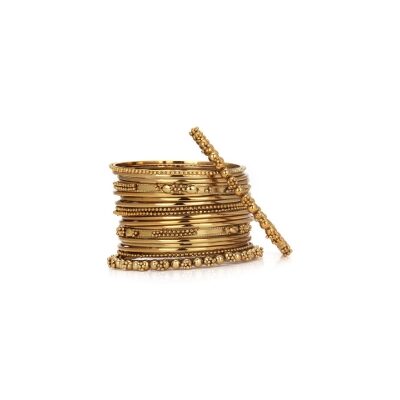 

JDX Gold Plated Banlges Set for Girls and Women Size 2 8