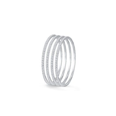 

JDX Silver Plated 4 Banlges Set for Girls and Women Size 2 6