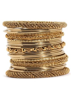 

JDX Traditional Wedding Gold-Plated Bangles Bracelets Set For Women (Mehandi ) 2 4