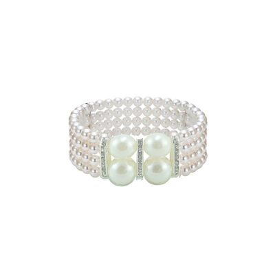 

JDX White Big Pearl Moti Bracelet for Womena and Girls Adjustable