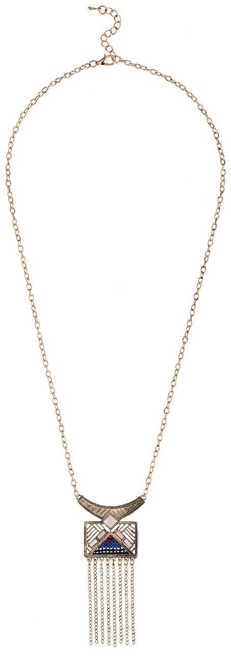 

JewelMaze Gold Plated Multicolor Threads Contemporary Chain Necklace Gold-plated Plated Alloy Necklace