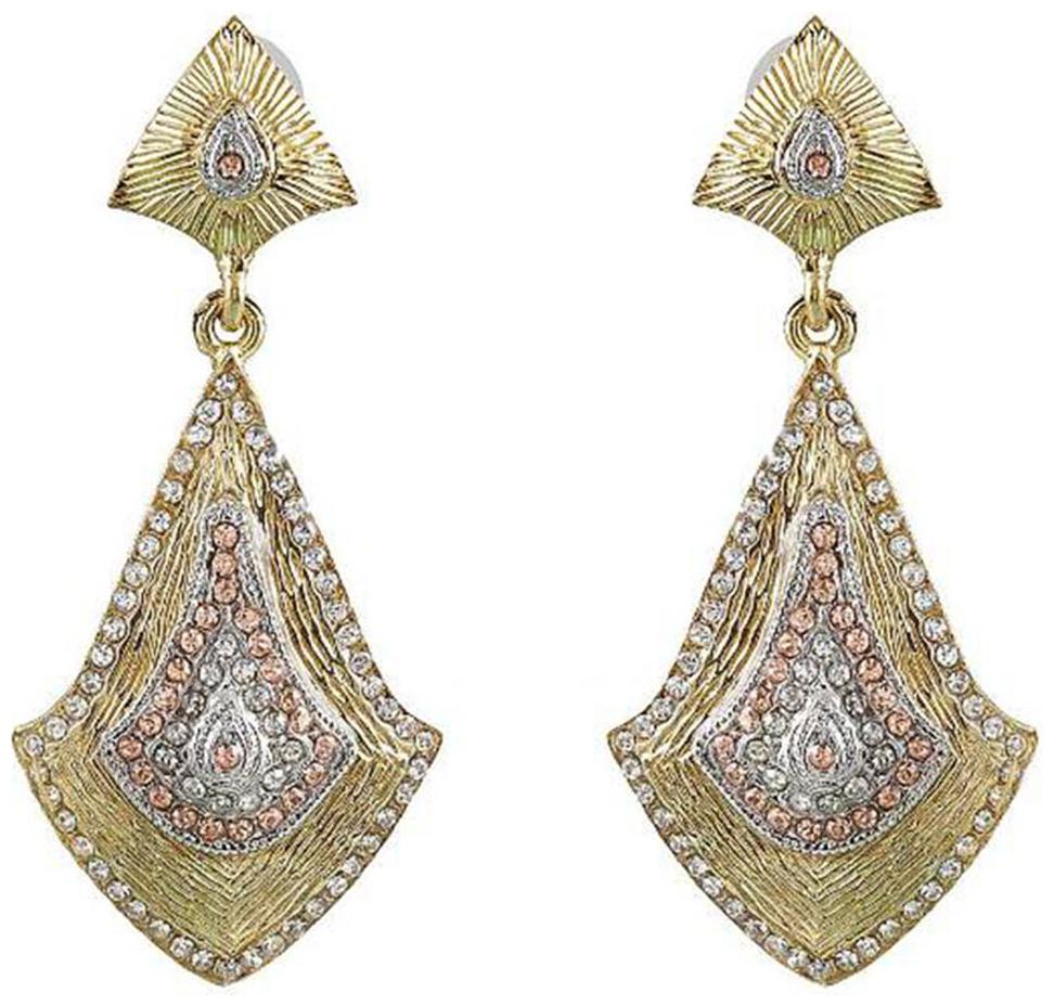 

JewelMaze Gold Plated Brown Alloy Drops Danglers