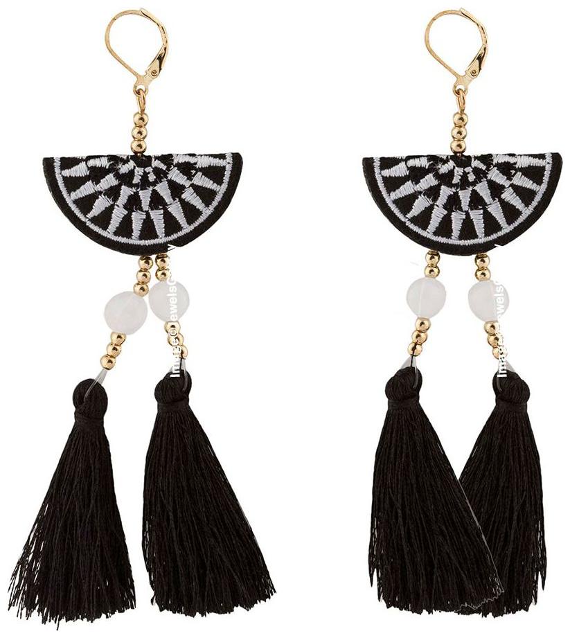 

Jewels Galaxy Exclusive Ravishing Lightweight Hook Flawless Pearl Gold Plated Fabulous Pink Tassel Earrings For Women Girls