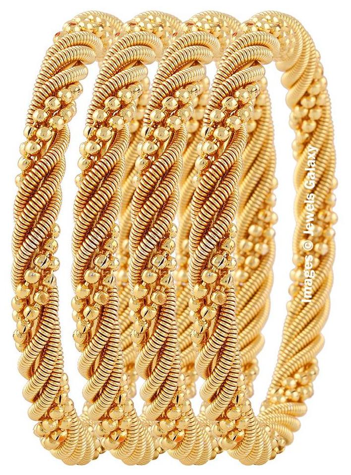 

Jewels Galaxy Exclusive Delicate Design Gold Plated Bangles For Women - Set of 4